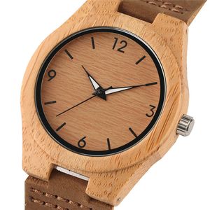 Naturliga damer Wood Watch Kvinnor Trä Armbandsur Minimalistisk Sport Quartz Klockor Mode Girl Kvinna Klocka Relogio Feminino