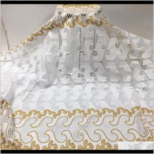 Vestuário vestuário africano de alta qualidade bordando algodão nigeriano bazin riche getzner francês lace tecido entrega 2021 tcveo