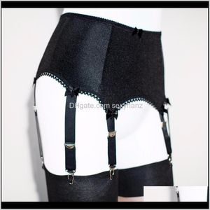 thigh garter heart Garters Womens 6 Strap Plain Black Suspender Garter Belt Plus 5 Size Sexy Lingerie Lenceria Mujer Vz3Hj Mtln4