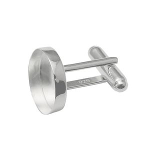 Silver 925 Blank Mens Manschettknappar Runda Base Men Tröja DIY Manschettknappar Personliga Smycken 33332