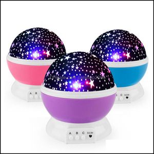 Outras artes e artes, artesanato Home Garden Led Stars Starry Night Lights Projector Gifts Gifts Moon Colorf Bateria USB Decora￧￣o do quarto