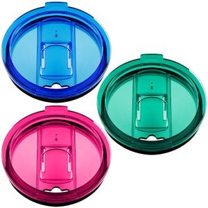 20oz plastkoppar lock dricker lock glidande switch cover cars öl muggar stänk spill proof täcker tumbler lockar nya