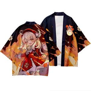 Summer Beauty Samurai Tradicional Quimono Japonês Anime Roupas Cardigan Genshin Impact Spark Knight Klee Cosplay Homens Mulheres Yuka X0723