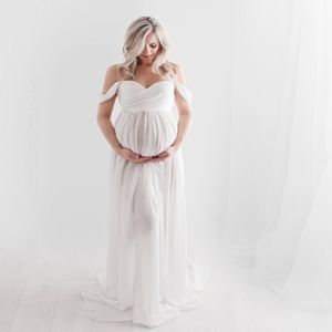 Fotokleider großhandel-Gelegenheitskleider Schwangeres Frauen Foto Kleid offener boden langes Kleid bevor Sie Fotos machen
