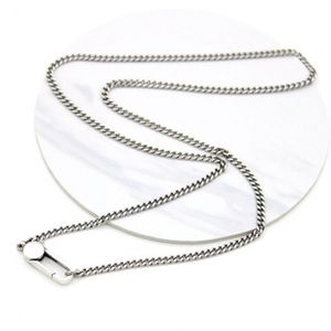 S925 Pure Whip 3mm Retro Thai Silver Halsband Män Kvinnor Sweater Chain Lång sektion för pojkar och tjejer