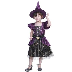 Girl s Dresses Baby Girls Halloween Outfit Fancy Witch Dress Sequin Tutu Tulle Party With Hat Cosplay Costumes Set Years