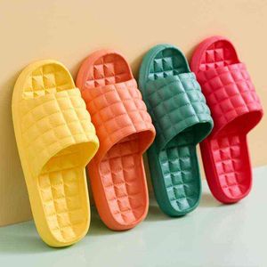 Summer Kappy Kobiety kwadratowe buty wewnętrzne domowe sandały bez poślizgu łazienka kąpiel para miękkich kapcie klapki klapki y220307