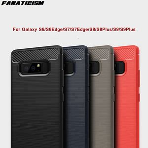 Wholesale galaxy s6edge resale online - Brushed Vertical Soft TPU Cases For Galaxy S6 S6Edge S7 S7Edge S8 S8Plus S9 S9Plus Anti knock Carbon Fiber Flexible Cover