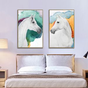 Cavalo animal abstrato arte pintura de lona cartazes e impressões art art para sala de estar moderno decorativo fotos