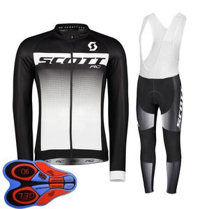 Spring/Autum SCOTT Team Mens cycling Jersey Set Long Sleeve Shirts Bib Pants Suit mtb Bike Outfits Racing Bicycle Uniform Outdoor Sports Wear Ropa Ciclismo S21042035