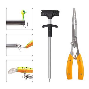 Wholesale used tackle for sale - Group buy multifunction stainless steel fishing plier aluminum tube portable out fish use scissor hook extractor tackle kit