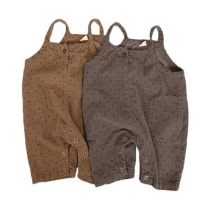 Outono inverno bebê macacão 0-24m meninos e meninas mais jumpsuit de veludo toddler sem mangas romper bebê corduroy harem calças 210413