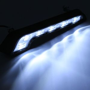 1Pair Universal 6LED bilkörningslampa L Form dimma 12V DRL Dagtid Running Light Kit Bil Styling Super White