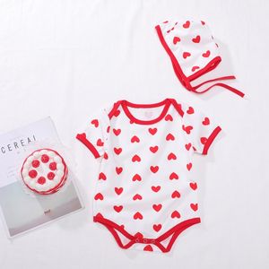 Sommar född baby kläder för tjej set långärmad härlig rompers bomull jumpsuit söt kläder 210429