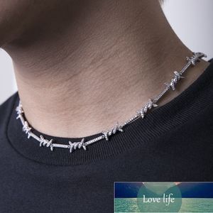 Delikat CZ Barbed Wire Charm Halsband Armband Pave Cubic Zirconia Justeringskedja Elegans Mode Girl Kvinnor Smycken Satser Fabrikspris Expert Design Kvalitet