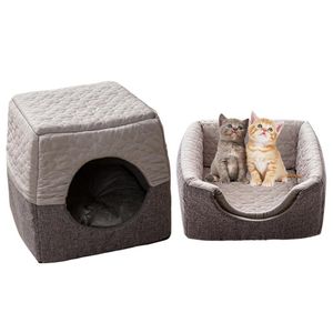 Katzenbetten, Möbel, faltbar, kühlend, für Hunde, warmes, abnehmbares Haustierbett für kleine Höhlenhäuser, Schlafsack, weiche Matte, Pad-Zelt