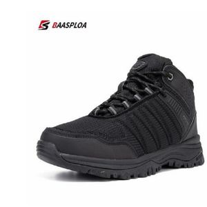Baasploa Men Winter Walking Shoe Non slip Wear resistant Running Shoes Outdoor Fashion Waterproof Wrinkle free Sneakers