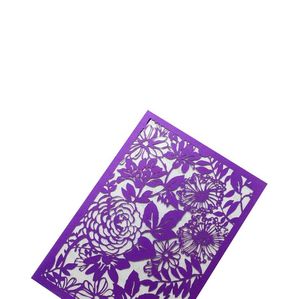 2021 Lasergeschnittene Papierblumen, Blattmuster, ausgehöhlte Hochzeits-, Geschäfts- und Party-Einladungskarte mit leerem Papierblatt innen