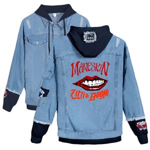 Giacche da uomo Giacche e cappotti invernali da uomo Stampa maneskin Giacca di jeans con cappuccio Donna Bottoni larghi Patchwork Outwear Cappotto di jeans di grandi dimensioni Cowboy x0913 x0913