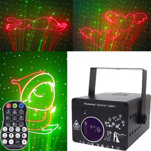 Laserbelysning LED D DMX Stage Färgglada projektorlinje Animering Projektionslampa Bar Familj KTV Flash Buddy Beam Musikutrustning Dansgolv
