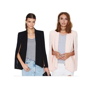 2019 New Cape Poncho Office Jacka Kvinnor Långärmad Blazer Fashion Cloak Blazer Suit Coat X0721