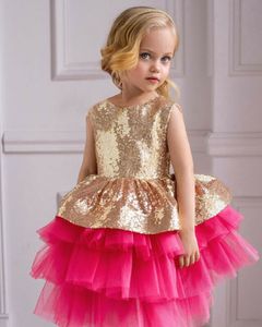 Girl Ball Gown Long Dress 6M-4Y Age Baby Kids Princess Dresses Sling Sleeveless Wedding Party Dress Pink Children Clothes Q0716