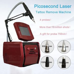 Portable Picosanond Lazer Makinesi Satılık Cilt Gençleştirme Sistemi Q Switch ND YAG Dövme Çıkarma Makineleri 4 Prob