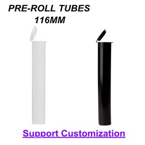 Tubi PRE-ROLL premium opachi resistenti ai bambini da 116 mm bianchi neri trasparenti