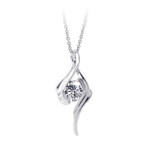 Msi Jewelry MS-209 1.0carat CVD 18K 14k White Gold Necklace AU750 Lab Diamond Necklace