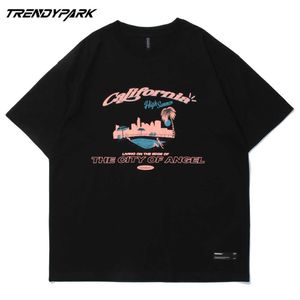 Męska T Shirt Digital Print Hip Hop Streetwear Tshirt Lato Harajuku Cotton Casual Krótki Rękaw Koszulka Summer Summer Shirt Topy 210601