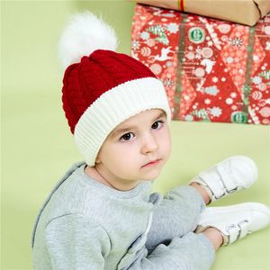 2021新しいファッションの子供冬の帽子の赤ちゃん子供女の子の編まれたビーニーキャップ毛のボール厚い可愛い人男の子女の子暖かい帽子クリスマスプレゼント
