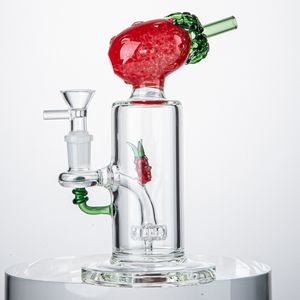 Beliebter Fruchtstil Rot gelb orange Ananas Form Glas Bongs 5 ​​mm Dicke Wasserrohr Duschkopf Perc Öl DAB Rigs einzigartige Bongs 14mm Weibchen Gelenk