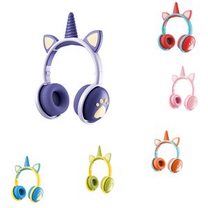 Högkvalitativa KE-13 Unicorn Wireless Headphones Bluetooth Stereo Earphones Headphone Ultra-Long Standby för barn