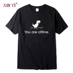 XIN YI uomo di alta qualità 100% cotone t-shirt con stampa dinosauro allentato divertente o-collo uomo tshirt t-shirt manica corta t-shirt uomo Y0809