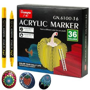 36 Colors Acrylic Paint Marker Pens, Fine and Dots Tip, for Rock Painting, Mug, Ceramic, Glass, Wood, Fabric,Canvas,Metal 220214