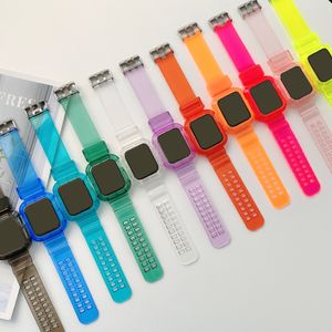 Siyam kayışı ve kılıf Apple Watch Band 44mm 42mm 40mm 38mm Spor Wrsitband Bilezik IWatch Serisi SE 6 5 4 3 Watchband Akıllı Aksesuarları