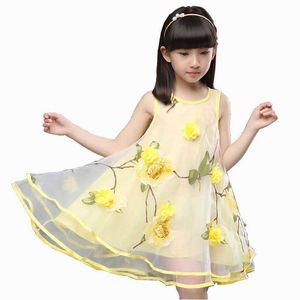 2020 Roupas de verão para meninas adolescentes bebê crianças 3d flor festa vestido de vestido infantil para idade 3 4 5 6 7 8 9 10 11 12 anos q0716