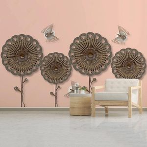 Wallpapers Po Wall Mural Bedroom Wallpaper Designs European Style Iron 3D Relief Abstract Flower Butterfly Decoration Painting Papel