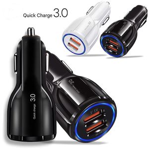 Fast Quick Car Chargers 3.1A Dual Usb Ports Auto Power Adapter Charger For iphone 13 14 Samsung S10 Note 10 Htc Android phone gps pc