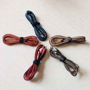 3.5mm 10ft 3m 3.5mm 5ft 1.5m carro AUX AUX EXTÂNCIA Cabo Trançado Woven Woven Auxiliar Estéreo Jack Masculino Chumbo Para Telefones Celulares MP3 Speaker Tablet