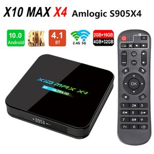 Najnowszy X10 Max X4 8K Amlogic S905x4 TV Box Android 10,0 Quad Core 4 GB 32 GB Dual WiFi Bluetooth