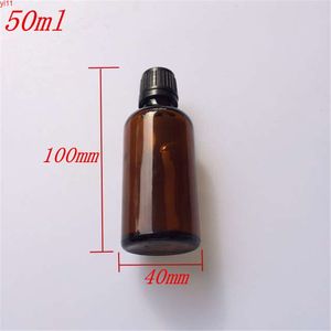 10 PCS 40x100 mm Garrafas de vidro marrom com plástico preto Safty Screw Cap DIY 50 ml Vazio Essential Oil Jargood Qty