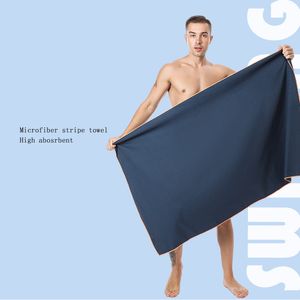 Strandhandduk bärbar Snabbtorkande badhanddukar Solid Färg Dubbelsidig Textur Superfine Fiber Washant Swimming Fitness Travel Body Wraps Wmq912