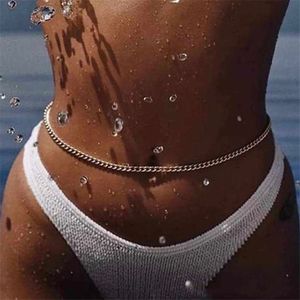 Sexig strand metall kroppsbuk kedja midja kedjor tillbehör för kvinnor bikini smycken bälte midjeband gåva