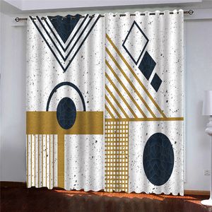 Blackout Window Curtain Abstract modern Curtains For Living Room Bedroom Home Deocration 3D Printing Drapes 2021