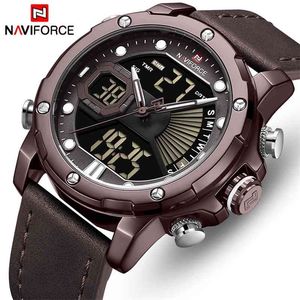 NAVIFORCE Watches Men Sports Quartz Wristwatches Mens Dual Display Analog Digital Clock Male Luminous Date Relogio Masculino 210517