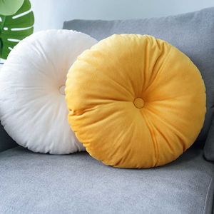 CANIRICA Round Pillow Velvet Seat Chair Cushion Tatami Decorative Pillows For Living Room Sofa Pumpkin Cojines Decorativos Gift 210611