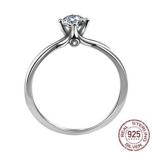 Radiant Cut 1CT Lab Diamond Ring 925 Sterling Silver Bijou Engagement Bröllop Smycken för Kvinnor Bröllop Party Gift J-520