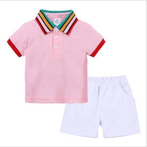Summer Clothing 2PCS Sets Toddler Boys Tops T-shirt+ Shorts Baby Girls Outfits Kids Fashion Clothes