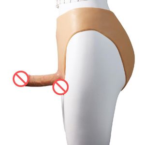 Silikon Kayış-On Keel Dildo Elastik Külot Gerçekçi Dildos Giyim Pantolon Mastürbasyon Cihazı Kadın Lezbiyen Kayışı Penis Seks Oyuncakında